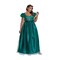 Adults Classic Bridgerton Penelope Featherington Costume Teal Gown for Halloween and Cosplay